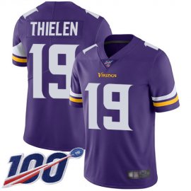 Nike Minnesota Vikings #19 Adam Thielen Purple Team Color Youth Stitched NFL 100th Season Vapor Limited Jersey