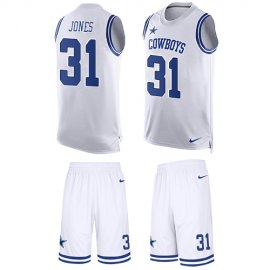 Nike Dallas Cowboys #31 Byron Jones White Mens Stitched NFL Limited Tank Top Suit Jersey