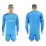 Dortmund Blank Blue Goalkeeper Long Sleeves Soccer Club Jersey