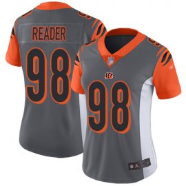 Nike Cincinnati Bengals #98 D.J. Reader Silver Womens Stitched NFL Limited Inverted Legend Jersey