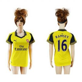 Womens Arsenal #16 Ramsey Away Soccer Club Jersey