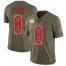 Nike Tampa Bay Buccaneers #8 Bradley Pinion Olive Mens Super Bowl LV Champions Patch Stitched NFL Limited 2017 Salute To Service Jersey