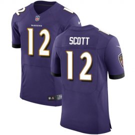 Nike Baltimore Ravens #12 Jaleel Scott Purple Team Color Mens Stitched NFL Vapor Untouchable Elite Jersey