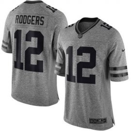 Nike Green Bay Packers #12 Aaron Rodgers Gray Mens Stitched NFL Limited Gridiron Gray Jersey