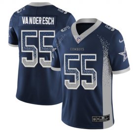 Nike Dallas Cowboys #55 Leighton Vander Esch Navy Blue Team Color Mens Stitched NFL Limited Rush Drift Fashion Jersey