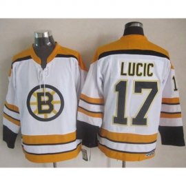 Boston Bruins #17 Milan Lucic White CCM Throwback Stitched NHL Jersey