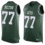 Nike New York Jets #77 Mekhi Becton Green Team Color Mens Stitched NFL Limited Tank Top Jersey