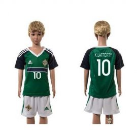 Northern Ireland #10 K.Lafferty Green Home Kid Soccer Country Jersey