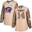 Adidas Columbus Blue Jackets #14 Gustav Nyquist Camo Authentic 2017 Veterans Day Stitched NHL Jersey