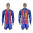 Barcelona #18 Jordi Alba Home Long Sleeves Soccer Club Jersey