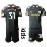 Manchester City #31 Ederson M. Black Goalkeeper Kid Soccer Club Jersey