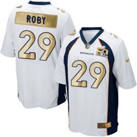 Nike Denver Broncos #29 Bradley Roby White Mens Stitched NFL Game Super Bowl 50 Collection Jersey