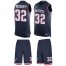 Nike New England Patriots #32 Devin McCourty Navy Blue Team Color Mens Stitched NFL Limited Tank Top Suit Jersey