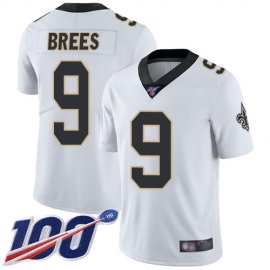 Nike New Orleans Saints #9 Drew Brees White Mens Stitched NFL 100th Season Vapor Limited Jersey