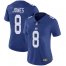 Nike New York Giants #8 Daniel Jones Royal Blue Team Color Womens Stitched NFL Vapor Untouchable Limited Jersey