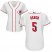 Cincinnati Reds #5 Johnny Bench White Home Womens Stitched MLB Jersey