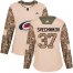 Adidas Carolina Hurricanes #37 Andrei Svechnikov Camo Authentic 2017 Veterans Day Womens Stitched NHL Jersey