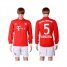 Bayern Munchen #5 Benatia Home Long Sleeves Soccer Club Jersey