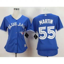 Toronto Blue Jays #55 Russell Martin Blue Alternate Womens Stitched MLB Jersey