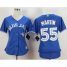Toronto Blue Jays #55 Russell Martin Blue Alternate Womens Stitched MLB Jersey