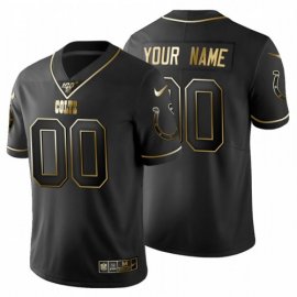 Indianapolis Colts Custom Mens Nike Black Golden Limited NFL 100 Jersey