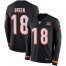 Nike Cincinnati Bengals #18 A.J. Green Black Team Color Mens Stitched NFL Limited Therma Long Sleeve Jersey