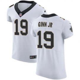 Nike New Orleans Saints #19 Ted Ginn Jr White Mens Stitched NFL Vapor Untouchable Elite Jersey