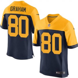 Nike Green Bay Packers #80 Jimmy Graham Navy Blue Alternate Mens Stitched NFL New Elite Jersey
