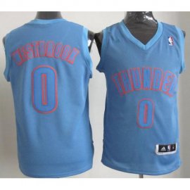 Oklahoma City Thunder #0 Russell Westbrook Blue Revolution 30 Swingman NBA Jerseys Christmas Style Cheap