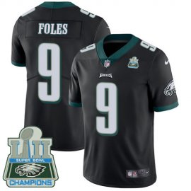 Nike Philadelphia Eagles #9 Nick Foles Black Alternate Super Bowl LII Champions Mens Stitched NFL Vapor Untouchable Limited Jersey