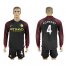 Manchester City #4 Kompany Away Long Sleeves Soccer Club Jersey