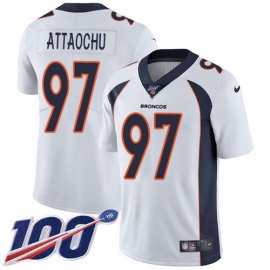 Nike Denver Broncos #97 Jeremiah Attaochu White Mens Stitched NFL 100th Season Vapor Untouchable Limited Jersey