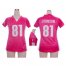 Nike Detroit Lions #81 Calvin Johnson Pink Draft Him Name & Number Top Womens Stitched NFL Elite Jersey