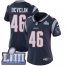 Nike New England Patriots #46 James Develin Navy Blue Team Color Super Bowl LIII Bound Womens Stitched NFL Vapor Untouchable Limited Jersey
