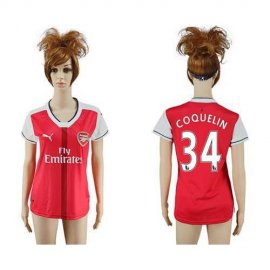 Womens Arsenal #34 Coquelin Home Soccer Club Jersey