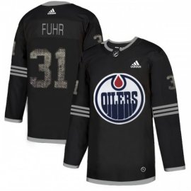 Adidas Edmonton Oilers #31 Grant Fuhr Black Authentic Classic Stitched NHL Jersey