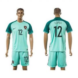 Portugal #12 Lopes Away Soccer Country Jersey