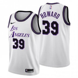 Nike Los Angeles Lakers #39 Dwight Howard Mens 2022-23 City Edition NBA Jersey – Cherry Blossom White Mens