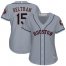 Houston Astros #15 Carlos Beltran Grey Road Womens Stitched MLB Jersey
