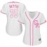 Colorado Rockies #35 Chad Bettis White/Pink Fashion Womens Stitched MLB Jersey
