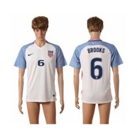USA #6 Brooks Home Soccer Country Jersey