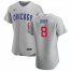 Chicago Cubs #8 Ian Happ Mens Nike Gray Road 2020 Authentic Team Jersey