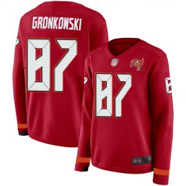 Nike Tampa Bay Buccaneers #87 Rob Gronkowski Red Team Color Womens Stitched NFL Limited Therma Long Sleeve Jersey
