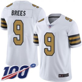 Nike New Orleans Saints #9 Drew Brees White Youth Stitched NFL Limited Rush 100th Season Jersey