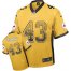 Nike Pittsburgh Steelers #43 Troy Polamalu Gold Mens Stitched NFL Elite Drift Fashion Jersey
