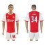 Ajax #34 Nouri Home Soccer Club Jersey
