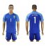 Brazil #1 Alisson Blue Soccer Country Jersey