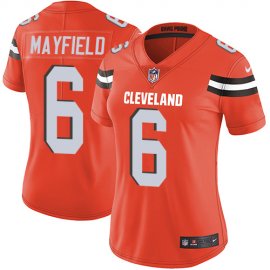 Nike Cleveland Browns #6 Baker Mayfield Orange Alternate Womens Stitched NFL Vapor Untouchable Limited Jersey