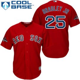 Boston Red Sox #25 Jackie Bradley Jr Red Cool Base 2018 World Series Champions Stitched Youth MLB Jersey