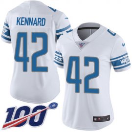 Nike Detroit Lions #42 Devon Kennard White Womens Stitched NFL 100th Season Vapor Untouchable Limited Jersey